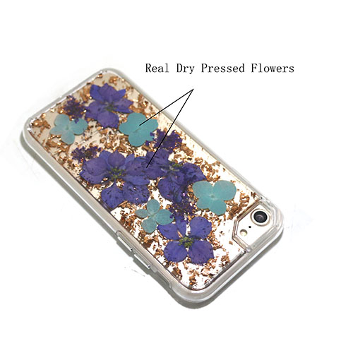 iPhone Korean Purple Pink Flowers All Glitters Phone Case for iPhone 6 7 8  s Plus X Xs XR XsMax 11 Pro Max –